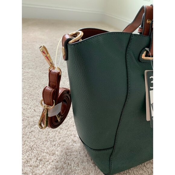 G.H. Bass & Co. 3-In-1‎ Tote Crossbody & Wristlet Bag Green - Picture 5 of 13